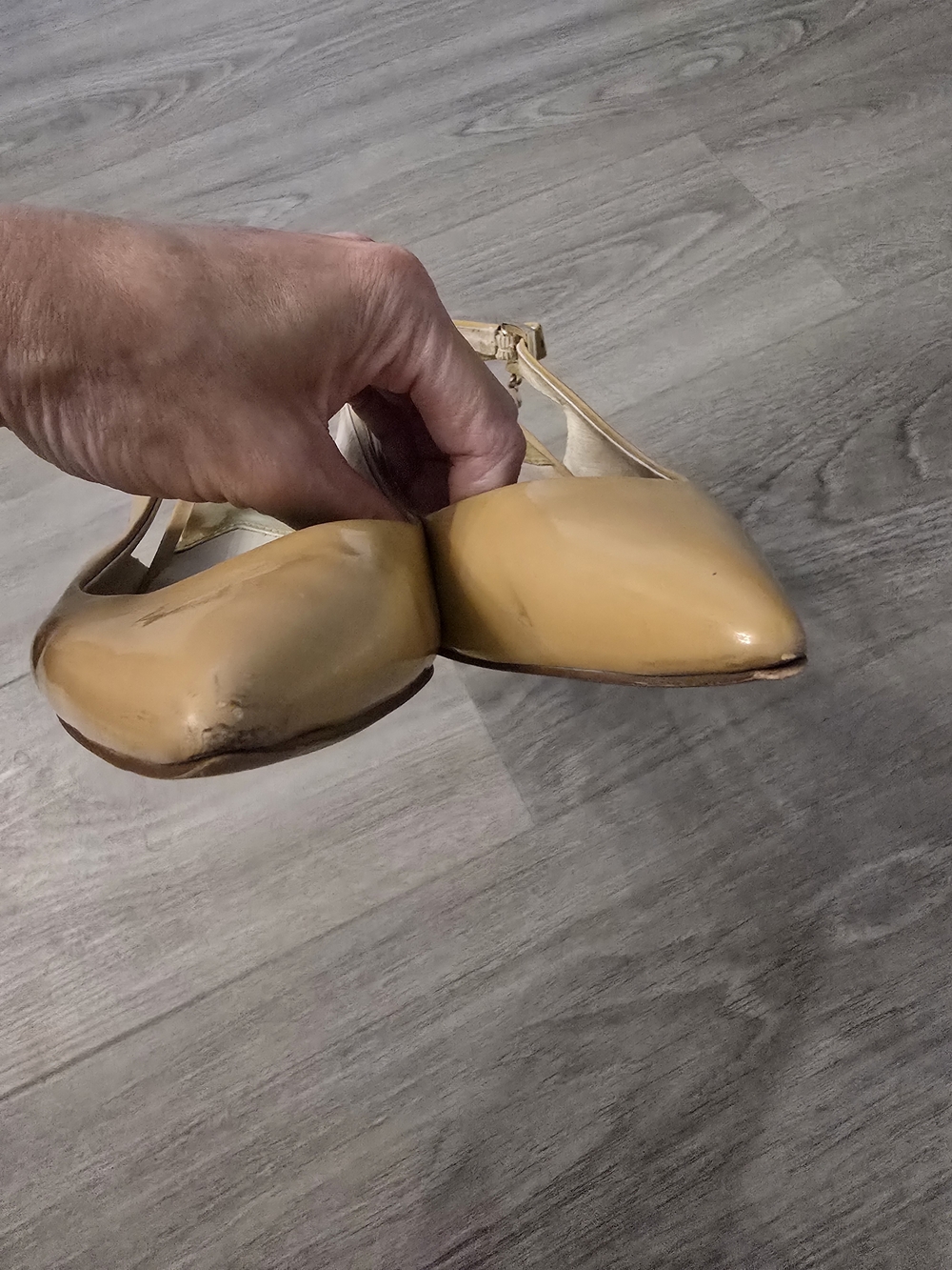 Michael Kors Patent Pointed-Toe Slingback Pumps in Camel - Picture 7 of 8